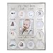 Malden International Designs My First Years Beaded Two Tone Silver Metal Picture Frame, 3 Option, 1-3.5x4 & 12-1x1, Silver