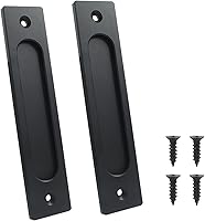 Vista 6 de Tirador de 7 pulgadas, tiradores rectangulares empotrados para puerta de granero, manijas de puerta corrediza para puerta de bolsillo, puertas