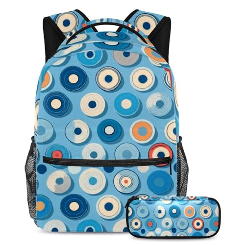 Sac à dos multicolore de 40cm avec sa pochette assortie 19cm
