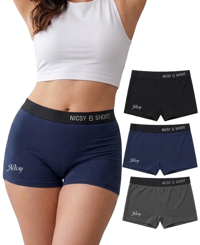 Boyshort Underwear for Women Cotton Shorts Boxer Briefs Full Coverage Ladies Boy Shorts Panties Pack-image-26