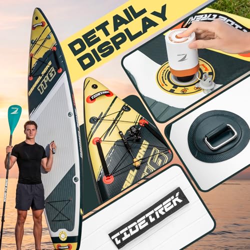 Image of 11'6 inch Inflatable Stand Up Paddle Boards, Premium SUP Accessories, Non-Slip Comfort Deck for Youth & Adults