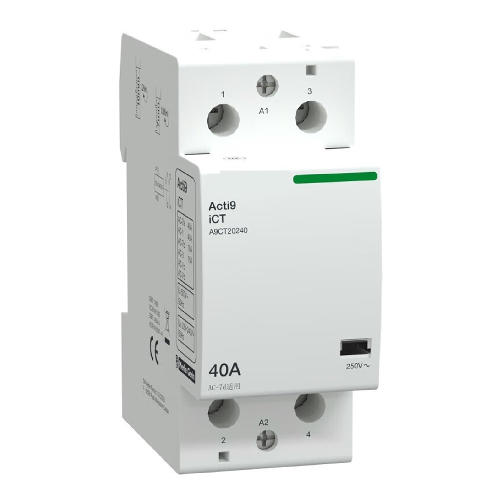 Contacteur standard iCT 2NO 220V 240V 40A pour tableau electrique