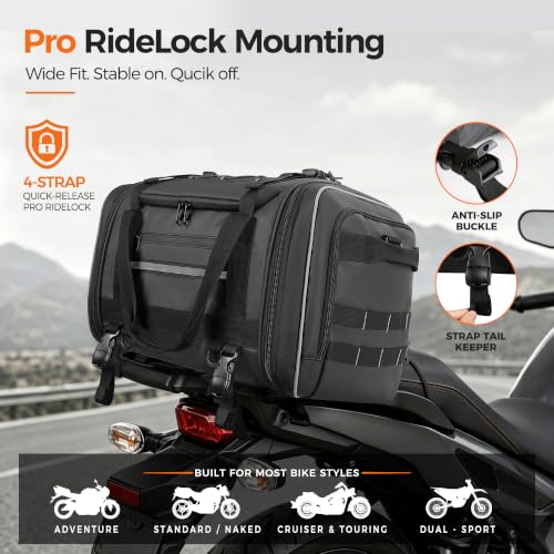 Bolsa de equipaje trasera impermeable para moto 40L miniatura 2