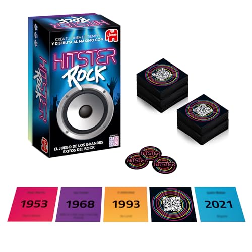 Hitster Rock, Juego de Mesa Adultos y diviertido, Juego de Mesa Musical, a Partir de 16 años, de 2 a 10 Jugadores, App Gratuita, Juego de Fiesta, Español (ES)