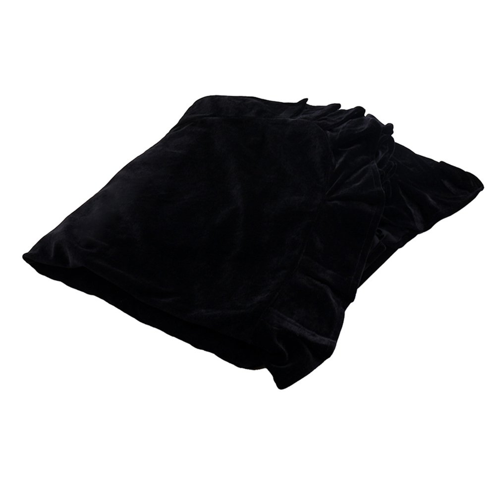 Copertura Intera per Pianoforte Verticale, Copertura di Pianoforte Verticale Decorata in Tessuto Felpato Resistente al lavaggio, Nero