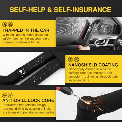 Image of Brake Pedal Lock, Anti Theft Car Device Brake Clutch Lock, Universal Car Security Anti Theft Protection for Car /Auto /Mini SUVs /Sedans, with Escape Hammer Window Breaker and 3 Keys(V15)