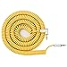 MyVolts Candycord Audio Cable, Straight Mini Jack to Angled Mini Jack, Curly 100cm to 200cm, Pineapple Yellow Colour, Perfect for Microfreak, Korg Volca, Pocket Operator, Headphones