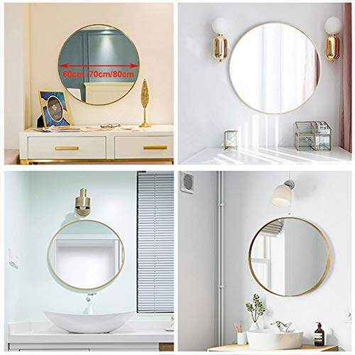 Bathroom Mirror φ60cm（24in） Round LED Illuminated Backlit, With Aluminum Alloy Frame, Vanity Makeup, Shaving Mirror, Anti-fog/Waterproof