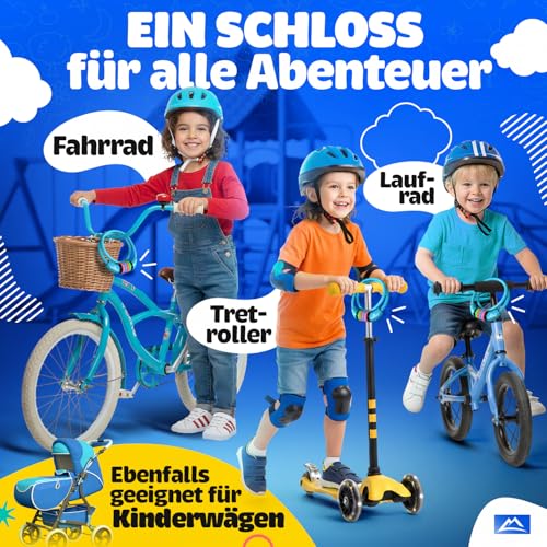 NEXTCOVER® Fahrradschloss Kinder mit 4-stelligem Zahlencode I Kinder Fahrradschloss - Ideal für Roller...