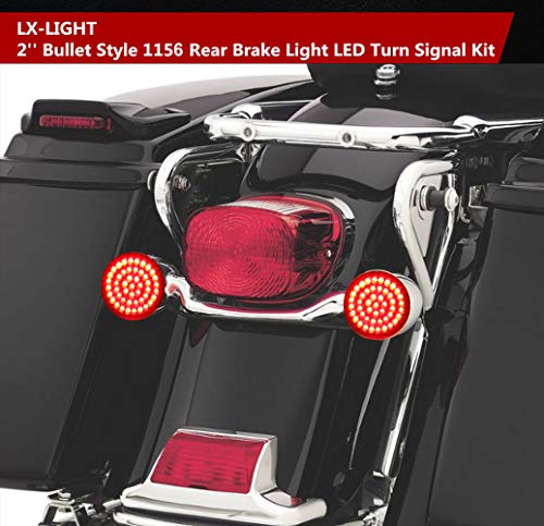 image for LX-LIGHT Pair 2'' Bullet Style Rear Brake Light LED Turn Signal Kit wi