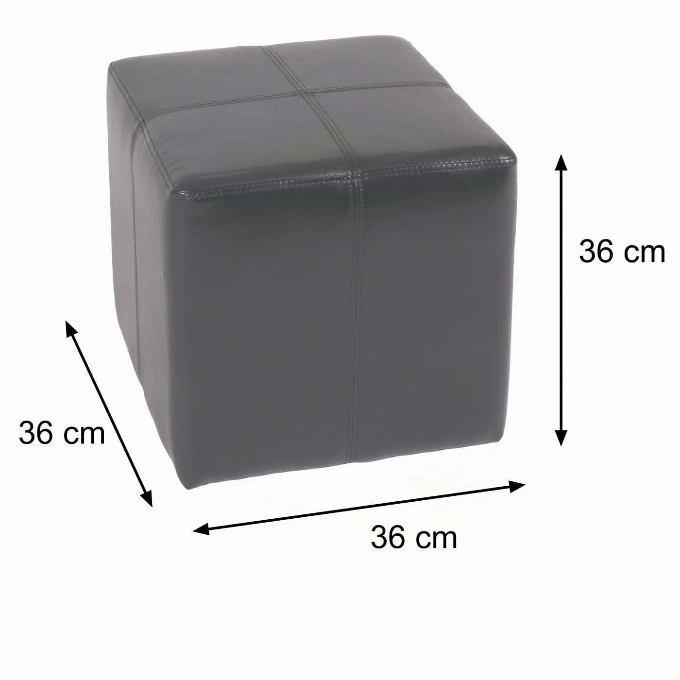 Mendler Sitzwürfel Hocker Sitzhocker Onex 36x36x36cm - schwarz