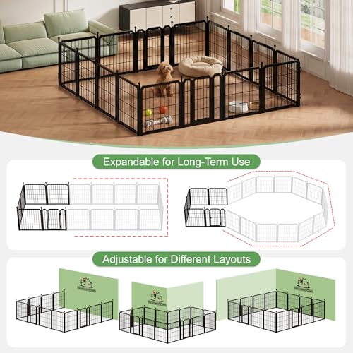 Newsweetown Indoor Dog Playpen, 24 Inch Metal Puppy Playpen, 8 Panels by Newsweetown - Used condition - Image 3