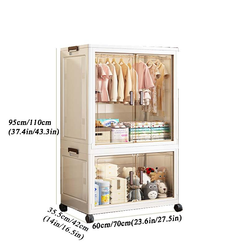 Organizador portátil de plástico para armario con diseño plegable para dormitorio
