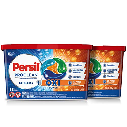 Persil Discs Laundry Detergent Pacs, Oxi, 38 Count, Pack of 2, 76 Total Loads