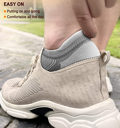 Image of BULLIANT Socks For Women 6Pairs-Womens Athletic Ankle Socks No Show Cushioned for Walking Running-Compression Arch Support