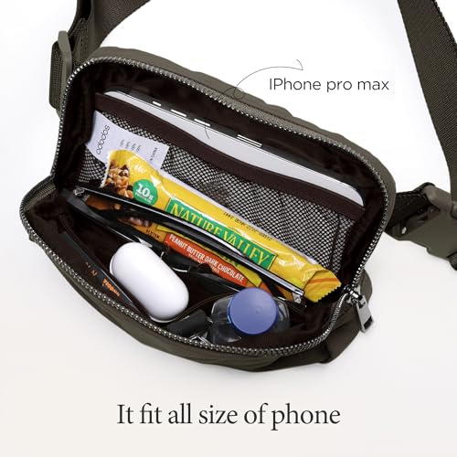 Image of ODODOS Unisex Mini Belt Bag with Adjustable Strap Small Fanny Pack for Workout Running Traveling Hiking, Turkish Coffee