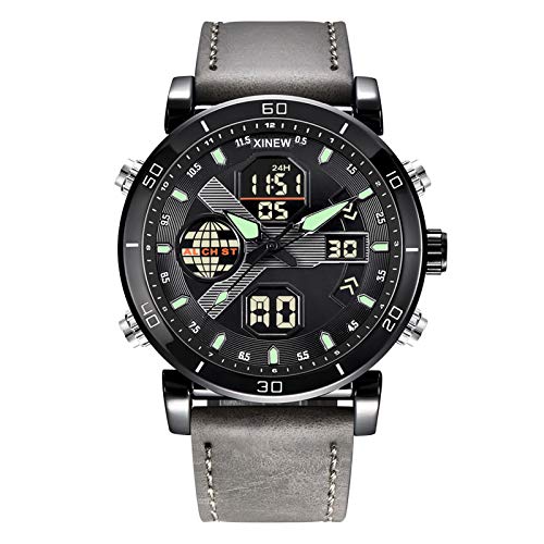 Relojes para hombre y hombre, reloj deportivo digital de moda, casual, de cuarzo, para hombre, gris, talla única, Correa