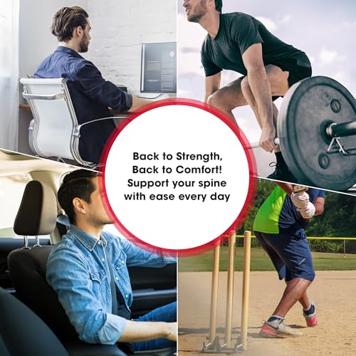 Image of Life Wear Lumbo Sacral Belt for Low Back Pain, Waist and Back Support Belt for Sprain, Strain, Injury Recovery, Flexible Splints for Support, Comfortable Foam Padding, For Men and Women, Size (S)