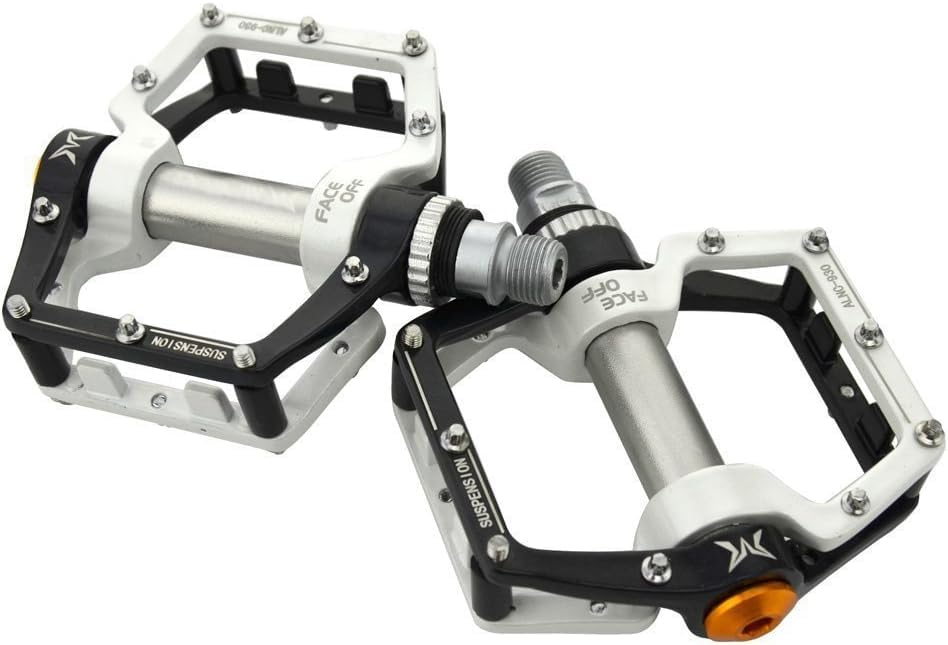Redlution Bike Pedals Aluminum Alloy CNC bearing Shock Absorption Bicycle Cycling Pedals for Mountain And Road,1 Pair (Black) - Image 2