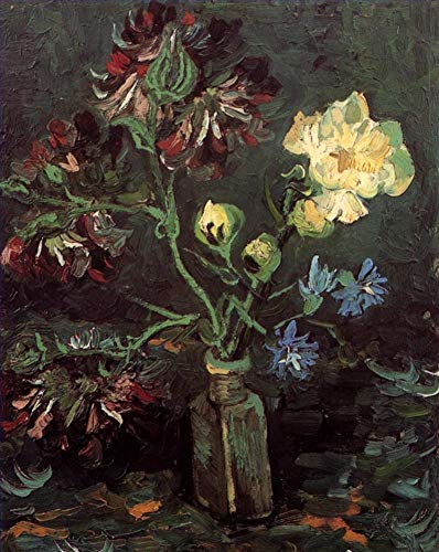 Peinture à l'huile faite à la main d'un vase de van Gogh pour décoration de chambre