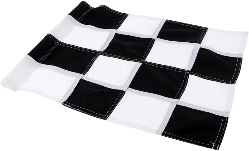 Improve Your Putting Skills with Premium Golf Green Flag- Nylon Material, Easy to Mount, for Golf Putting Green Marker - 20.08 x 13.78 inch - Choose Your Color - Replacement - Black + White, 51 x 35cm