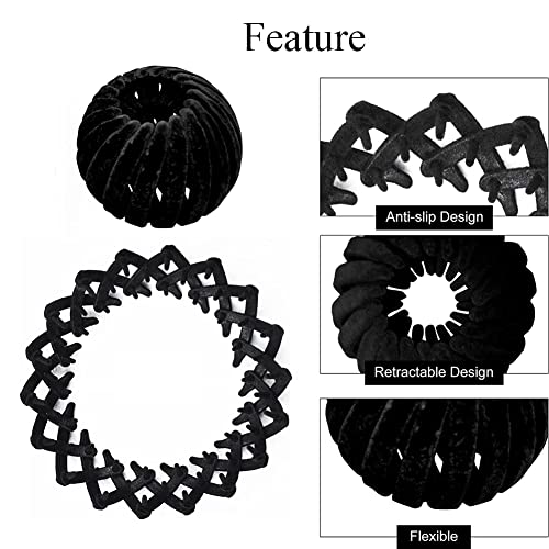 5 Pcs Birds Nest Hair Clip Velvet Expandable Hair Bun Ponytail Holder Claw Clamps Quick Banding Tool Hair Accessory for Women Girls - Image 4
