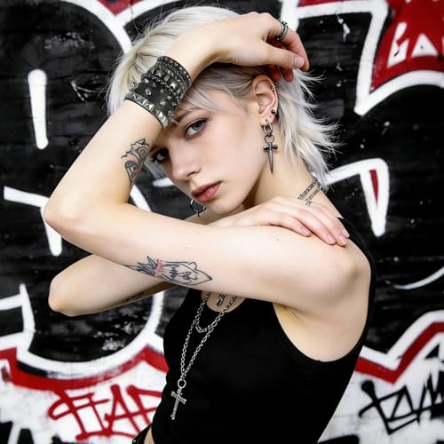Set de 6 Pulseras Punk Rock con Tachuelas Unisex miniatura 6