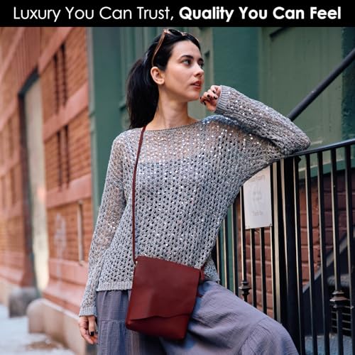 Image of ili New York Leather Mini Sac Crossbody - Genuine Leather Crossbody Bags for Women with RFID Blocking, Adjustable Strap