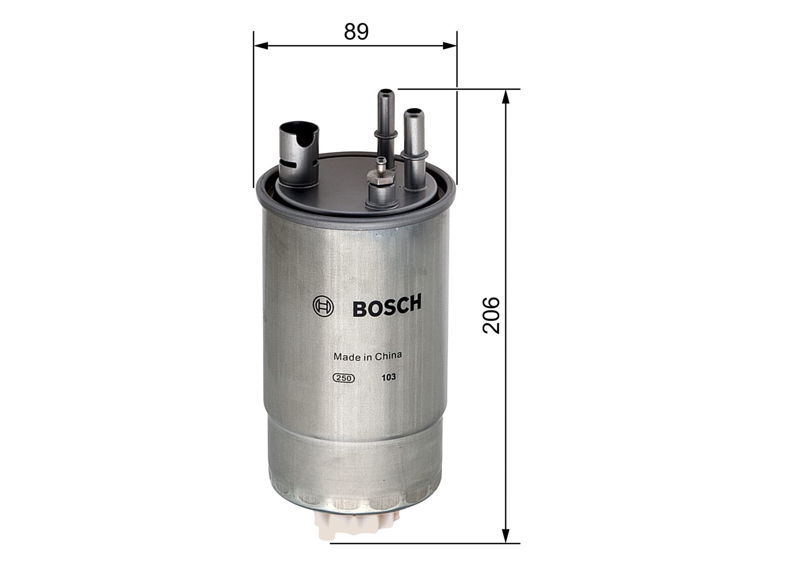 Bosch N2049 Filtro Diesel para Coche - Separa Partículas y Agua del Combustible, Protege el Sistema de Inyección