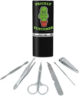 Prickly Customer Cactus Funny Humor Stainless Steel Manicure Pedicure Grooming Beauty Care Travel Kit