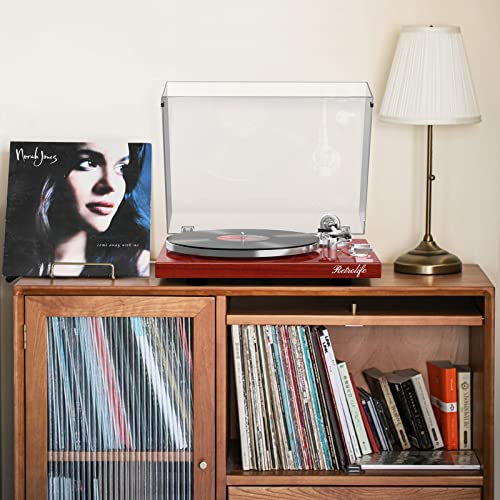 Image of Record Player Turntables for Vinyl Record Belt-Drive Wireless Output Connectivity Phono RCA Line USB Digital to PC Recording MM Audio AT-3600L Cartridge Stylus Adjust Counterweight Classic Piano Red