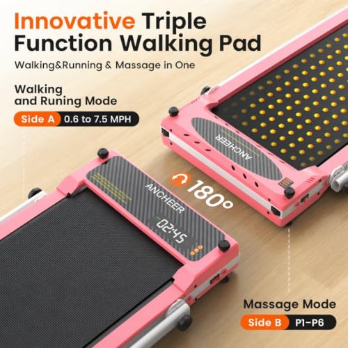 Image of FUNMILY Incline Walking Pad Treadmill with Handle Bar, Folding Treadmills for Home Small, 3.5HP Portable Treadmill with Desk, 350 lbs Weight Capacity, Walking Pad with Remote Control and LED Display