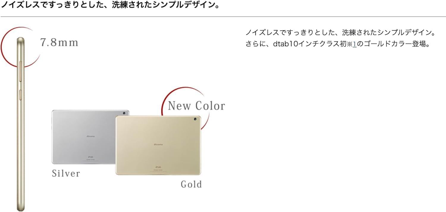 Amazon.co.jp: 【整備済み品】dtab d-01K docomo silver シルバー 画面
