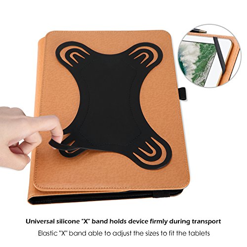 Procase Universal Tablet Case 9-10 Inch, Universal Stand Folio Tablet Case Protective Cover For 9" 10.1" Touchscreen Tablet With Adjustable Fixing Band And Pen Holder -Black #TOP1