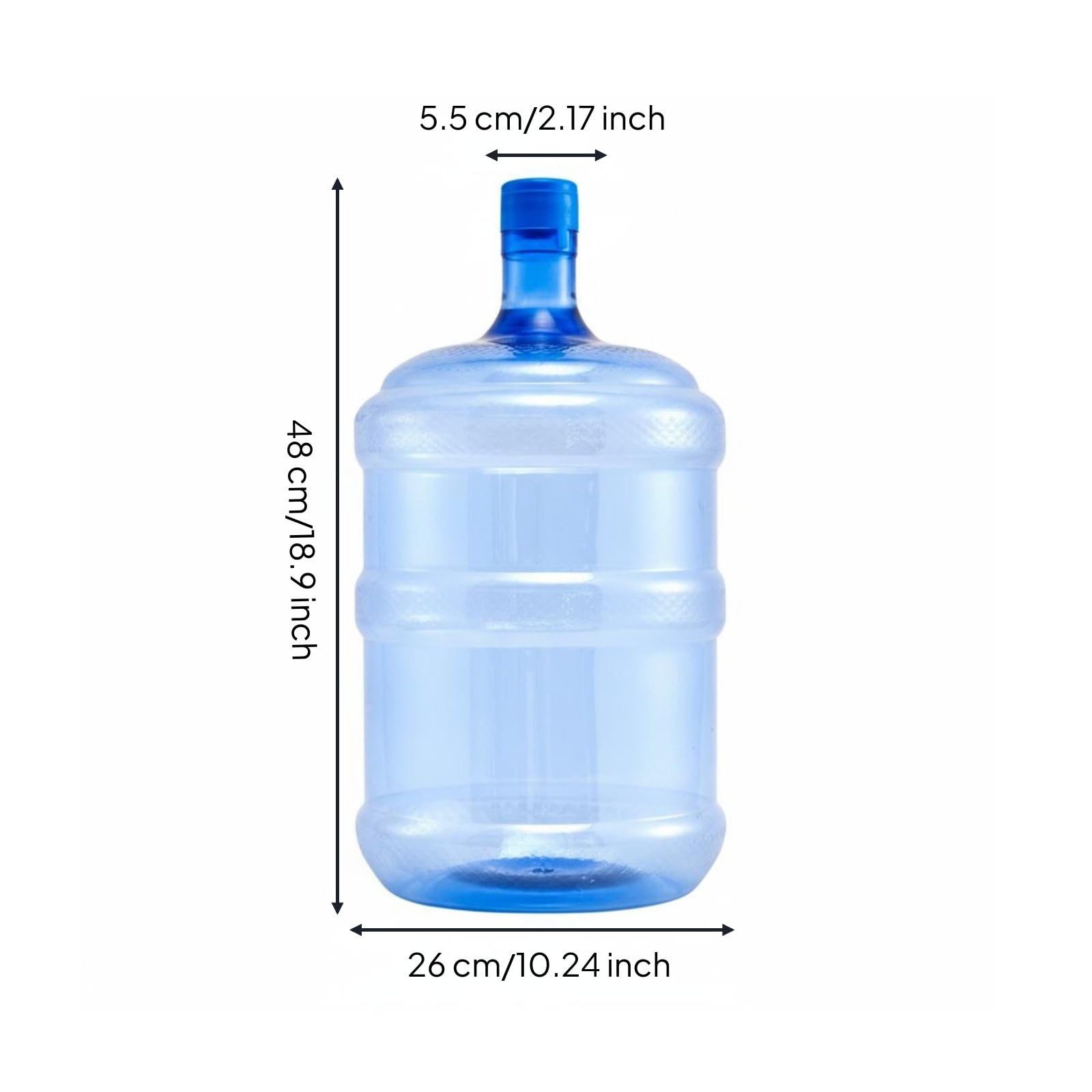 predolo Bouteille d'eau avec Bouchon à Vis, Bonbonne pour Fontaine à Eau Qualité Alimentaire Bonbonne d'eau Réutilisable, pour Camping, Sport, Randonnée en Plein Air, 18L, Épais+Petit+sans Poignée