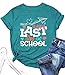 PECHAR Happy Last Day of School Teacher Shirt Women Teaching Gift Shirts Tops End of School Vacation Teachers Blouse Tees