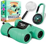 Binoculars for Kids – Perfect Toy for Little Boys and Girls – Extensive Set Incl. Magnifying Glass & Compass – Powerful Magnification 8X21 – 3 to 12 Year Old Kids for Toddler