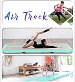 Lucear 10ft/13ft/16ft/20ft/23ft/26ft Inflatable Gymnastics Airtrack Tumbling Mat Air Track Floor Mats with Electric Air Pump for Home Use/Training/Cheerleading/Beach/Park and Water (Green)