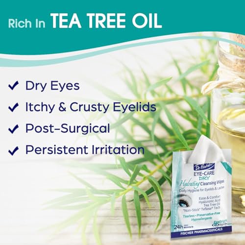 Dr. Fischer Eye Care Dry - Complementary Aid For Dry Eye Syndrome. Daily Hydrating Eyelid Wipes To Clean, Soften & Moisturize The Eye Area Of Ocular Secretions And Irritations (Twi