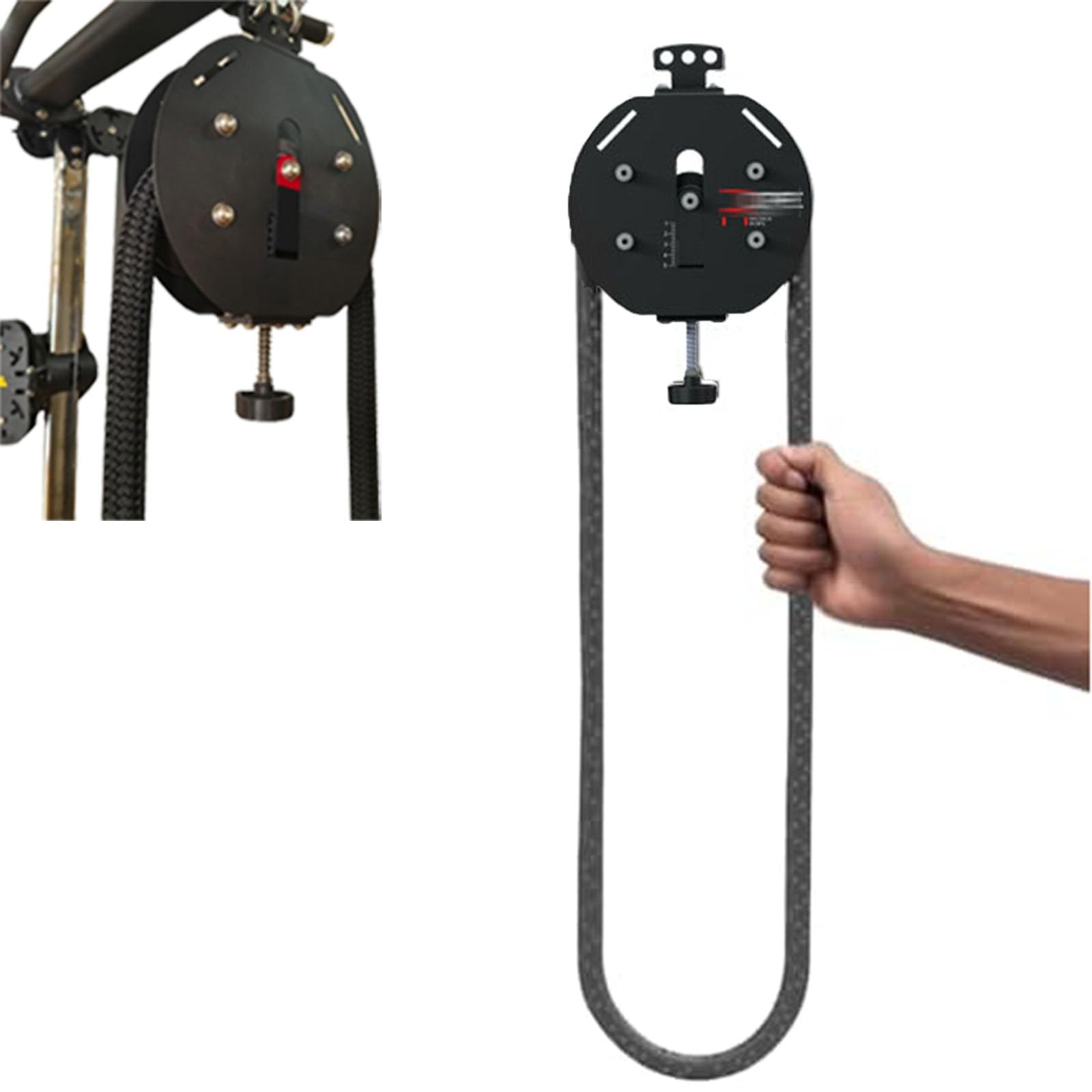 Endless - Entrenador de cuerda, sistema de polea de cable portátil para gimnasio en casa, resistencia ajustable para brazos, espalda y ejercicios de agarre, color negro