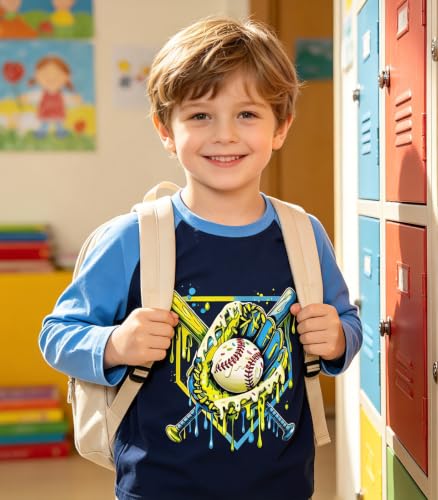 Image of Boys Construction Long Sleeve Raglan T-Shirt for 2-6 Years