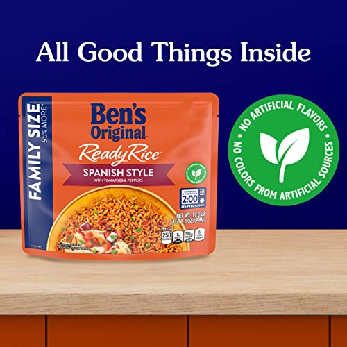 Ben's Original Ready Rice Spanish Style Flavored Rice, Family Size, Easy Dinner Side, 17.3 Oz Pouch (Pack Of 6) #TOP4