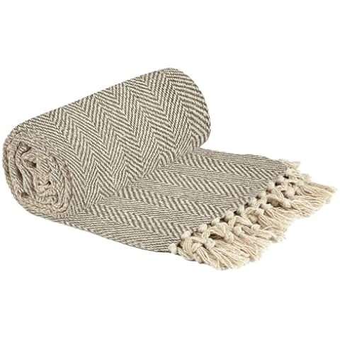Emma Barclay Herringbone Recycled Cotton Throw Cover
