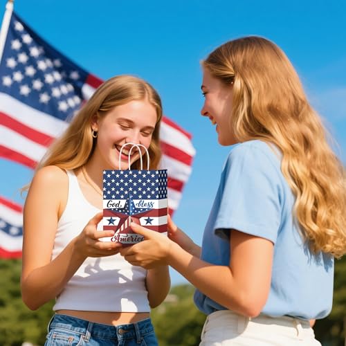 Bolsas de regalo patrióticas W WINTMING de papel con asas 4