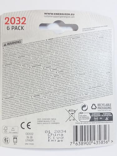 Image of Energizer Lithium Batteries 2032 - 6 pack