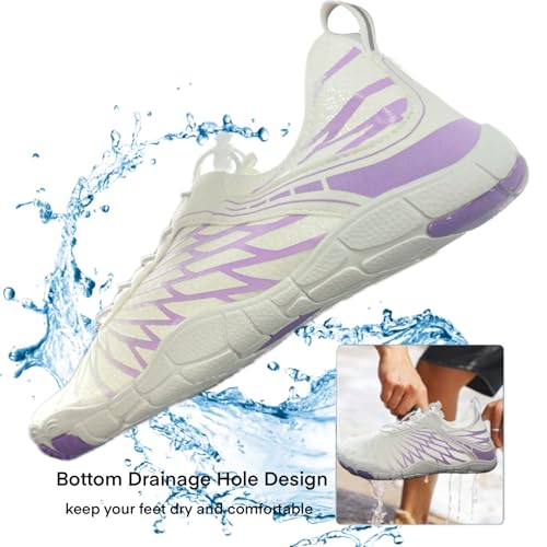 Image of Hike Barefoot Shoes for Women Men with Wide Toe Box, Healthy & Non-Slip Breathable Barefoot Water Shoes Beach Pool Aqua Swim Surf Hiking Walking Shoes