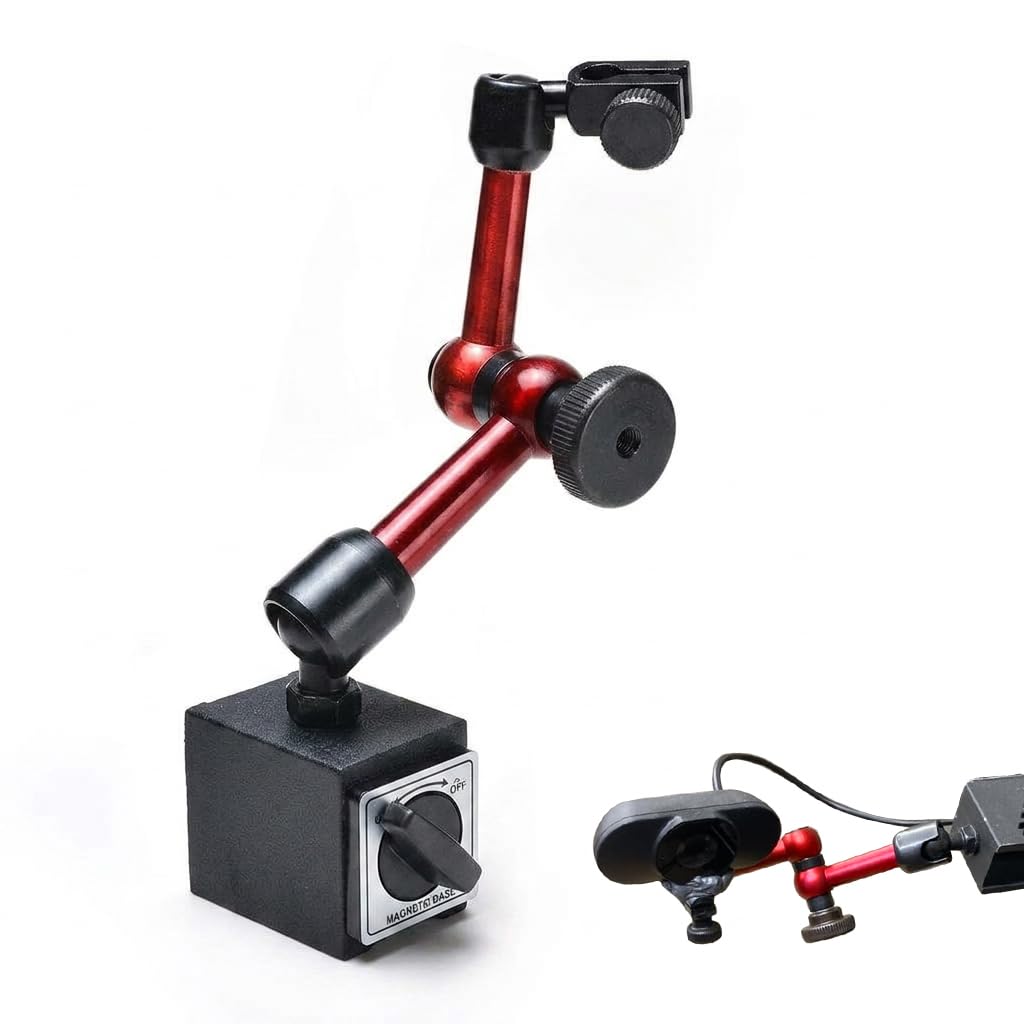 serplex® 3 joint adjustable base holder digital dial indicator holder | switchable magnetic base, flexible rotatable joints, secure locking arm, sturdy construction for digital dial indicator