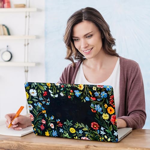 Image of DINKY 11.6 13 13.3 14 15 15.6 inches Netbook Laptop Skin Sticker Reusable Protector Cover Case for Laptop Notebook Art Decorative, Blue and Red Flowers