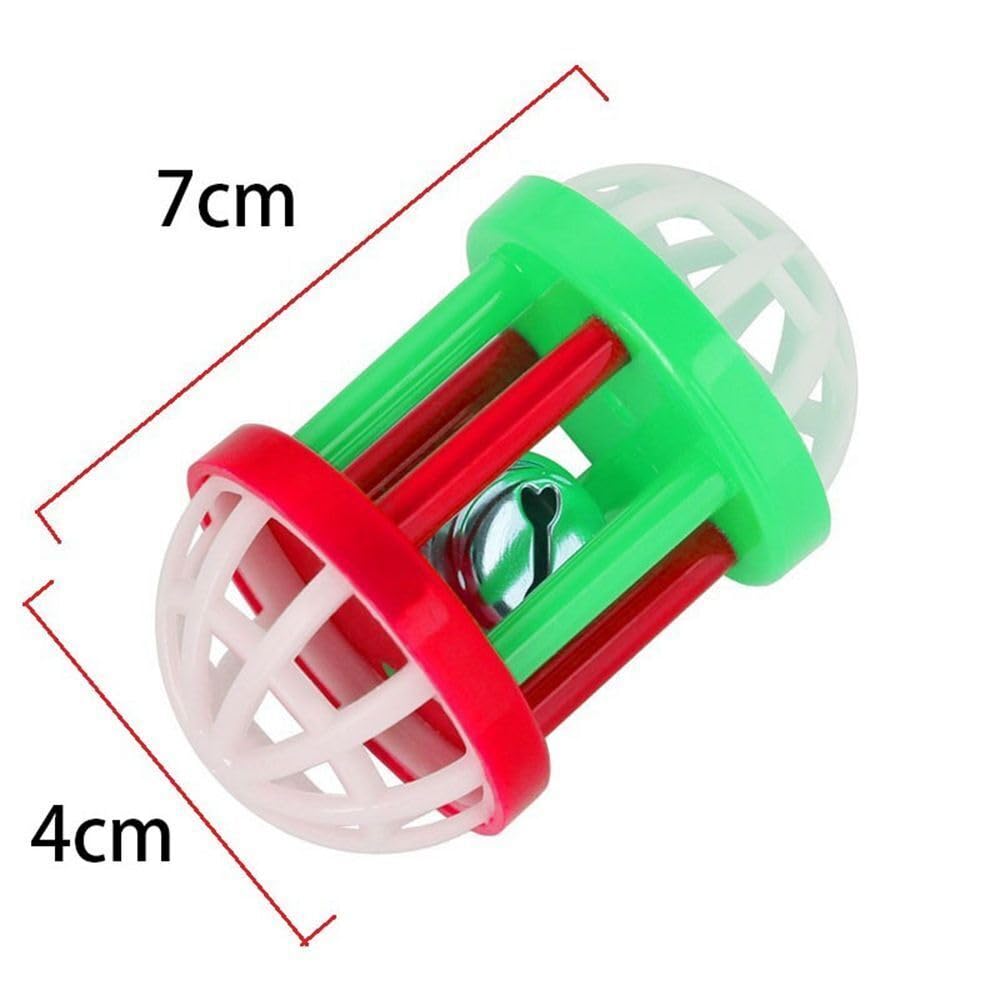 RvPaws Hollow Rolling Bell Ball Parrot Balls Toy Pet Bird Toy Parrot Chew Cage Fun Toys Parakeet Cockatiel Pet Toy for Lovebird Dog Puppy Cat- 2 Pcs Pack
