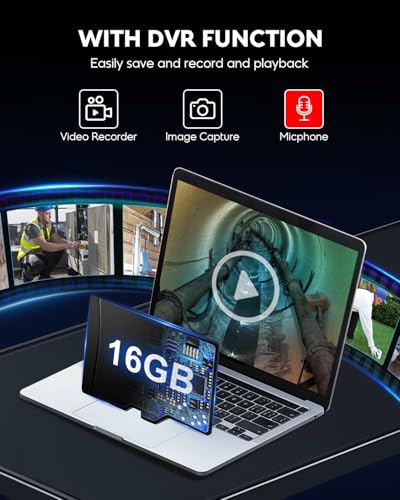 Anysun Cámara de Alcantarillado con Localizador, Autonivelante, Contador de Distancia, Cámara de Inspección de Tuberías de 100 pies, Grabadora DVR, Monitor IPS 1080P de 9", Impermeable IP68, Negro miniatura 7